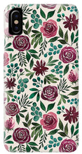 Load image into Gallery viewer, Deep Magenta Floral Eucalyptus Pattern - Phone Case