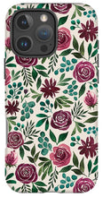 Load image into Gallery viewer, Deep Magenta Floral Eucalyptus Pattern - Phone Case