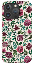 Load image into Gallery viewer, Deep Magenta Floral Eucalyptus Pattern - Phone Case