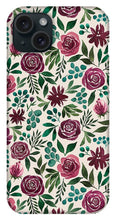 Load image into Gallery viewer, Deep Magenta Floral Eucalyptus Pattern - Phone Case