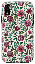Load image into Gallery viewer, Deep Magenta Floral Eucalyptus Pattern - Phone Case