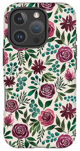 Load image into Gallery viewer, Deep Magenta Floral Eucalyptus Pattern - Phone Case