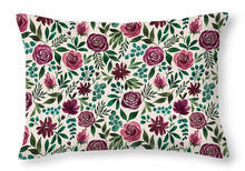 Load image into Gallery viewer, Magenta Floral Eucalyptus Pattern - Throw Pillow
