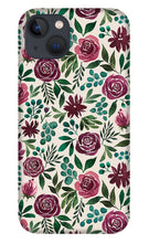 Load image into Gallery viewer, Deep Magenta Floral Eucalyptus Pattern - Phone Case