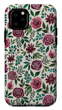 Load image into Gallery viewer, Deep Magenta Floral Eucalyptus Pattern - Phone Case