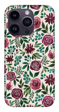 Load image into Gallery viewer, Deep Magenta Floral Eucalyptus Pattern - Phone Case