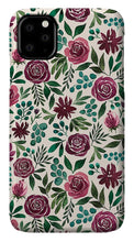 Load image into Gallery viewer, Deep Magenta Floral Eucalyptus Pattern - Phone Case