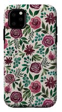 Load image into Gallery viewer, Deep Magenta Floral Eucalyptus Pattern - Phone Case