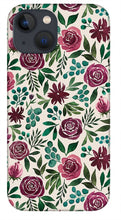 Load image into Gallery viewer, Deep Magenta Floral Eucalyptus Pattern - Phone Case