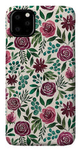 Load image into Gallery viewer, Deep Magenta Floral Eucalyptus Pattern - Phone Case