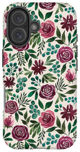 Load image into Gallery viewer, Deep Magenta Floral Eucalyptus Pattern - Phone Case