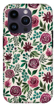 Load image into Gallery viewer, Deep Magenta Floral Eucalyptus Pattern - Phone Case