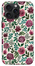 Load image into Gallery viewer, Deep Magenta Floral Eucalyptus Pattern - Phone Case