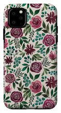 Load image into Gallery viewer, Deep Magenta Floral Eucalyptus Pattern - Phone Case