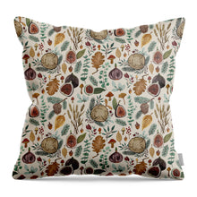 Load image into Gallery viewer, Figs, Mushrooms and Leaves Pattern - Throw Pillow