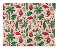 Load image into Gallery viewer, Flamingo Coconut Pattern - Blanket