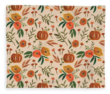 Load image into Gallery viewer, Floral Fall Pumpkin Pattern - Blanket