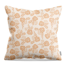 Load image into Gallery viewer, Light Orange Floral Pattern - Throw Pillow