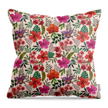 Load image into Gallery viewer, Pink Tropical Flower Pattern - Throw Pillow