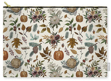 Load image into Gallery viewer, Pumpkins, Flowers and Fall Foliage - Zip Pouch