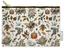 Load image into Gallery viewer, Pumpkins, Flowers and Fall Foliage - Zip Pouch