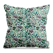 Load image into Gallery viewer, Purple Flowers and Eucalyptus Leaves - Throw Pillow
