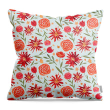 Load image into Gallery viewer, Red Flower Burst Pattern - Throw Pillow