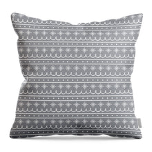 Load image into Gallery viewer, Gray Snowflake Pattern - Throw Pillow