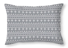 Load image into Gallery viewer, Gray Snowflake Pattern - Throw Pillow