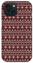 Load image into Gallery viewer, Red Snowflake Pattern - Phone Case