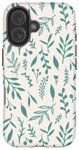 Load image into Gallery viewer, Teal Falling Leaves Pattern - Phone Case