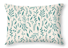 Load image into Gallery viewer, Teal Falling Leaves Pattern - Throw Pillow