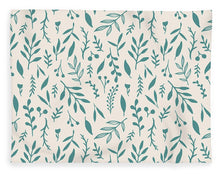 Load image into Gallery viewer, Teal Falling Leaves Pattern - Blanket