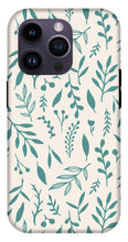 Load image into Gallery viewer, Teal Falling Leaves Pattern - Phone Case