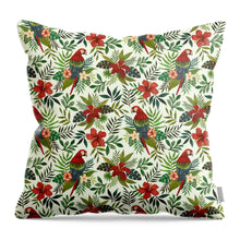 Load image into Gallery viewer, Tropical Parrot Pattern - Throw Pillow