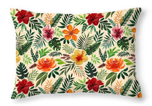 Load image into Gallery viewer, Tropical Watercolor Floral Pattern - Throw Pillow