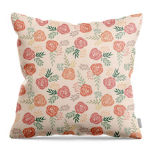 Load image into Gallery viewer, Warm Floral Pattern - Throw Pillow