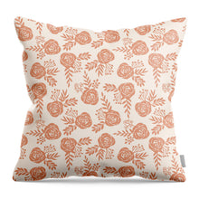 Load image into Gallery viewer, Warm Orange Floral Pattern - Throw Pillow