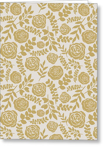 Gold Floral Pattern - Greeting Card