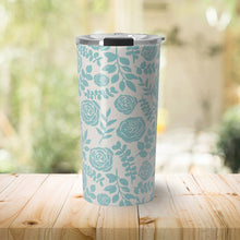 Load image into Gallery viewer, Baby Blue Floral Travel Mug