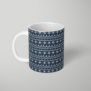Blue Snowflake Pattern - Mug