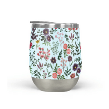 Load image into Gallery viewer, Bright Watercolor Flower - Blue - Stemless Wine Tumbler
