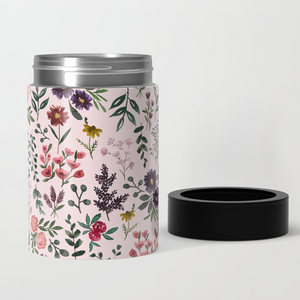 Bright Watercolor Flower - Pink Can Cooler
