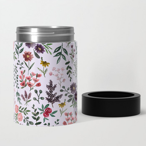 Bright Watercolor Flower - Purple Can Cooler