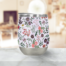 Load image into Gallery viewer, Bright Watercolor Flower - Purple - Stemless Wine Tumbler
