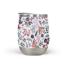 Load image into Gallery viewer, Bright Watercolor Flower - Purple - Stemless Wine Tumbler