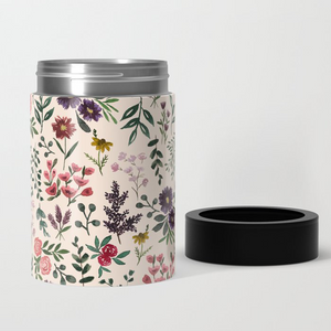 Bright Watercolor Flower Can Cooler
