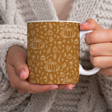 Load image into Gallery viewer, Bronze Floral Ink Pumpkin Pattern - Mug