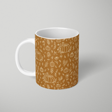 Load image into Gallery viewer, Bronze Floral Ink Pumpkin Pattern - Mug