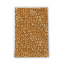 Load image into Gallery viewer, Bronze Floral Ink Pumpkin Tea Towel